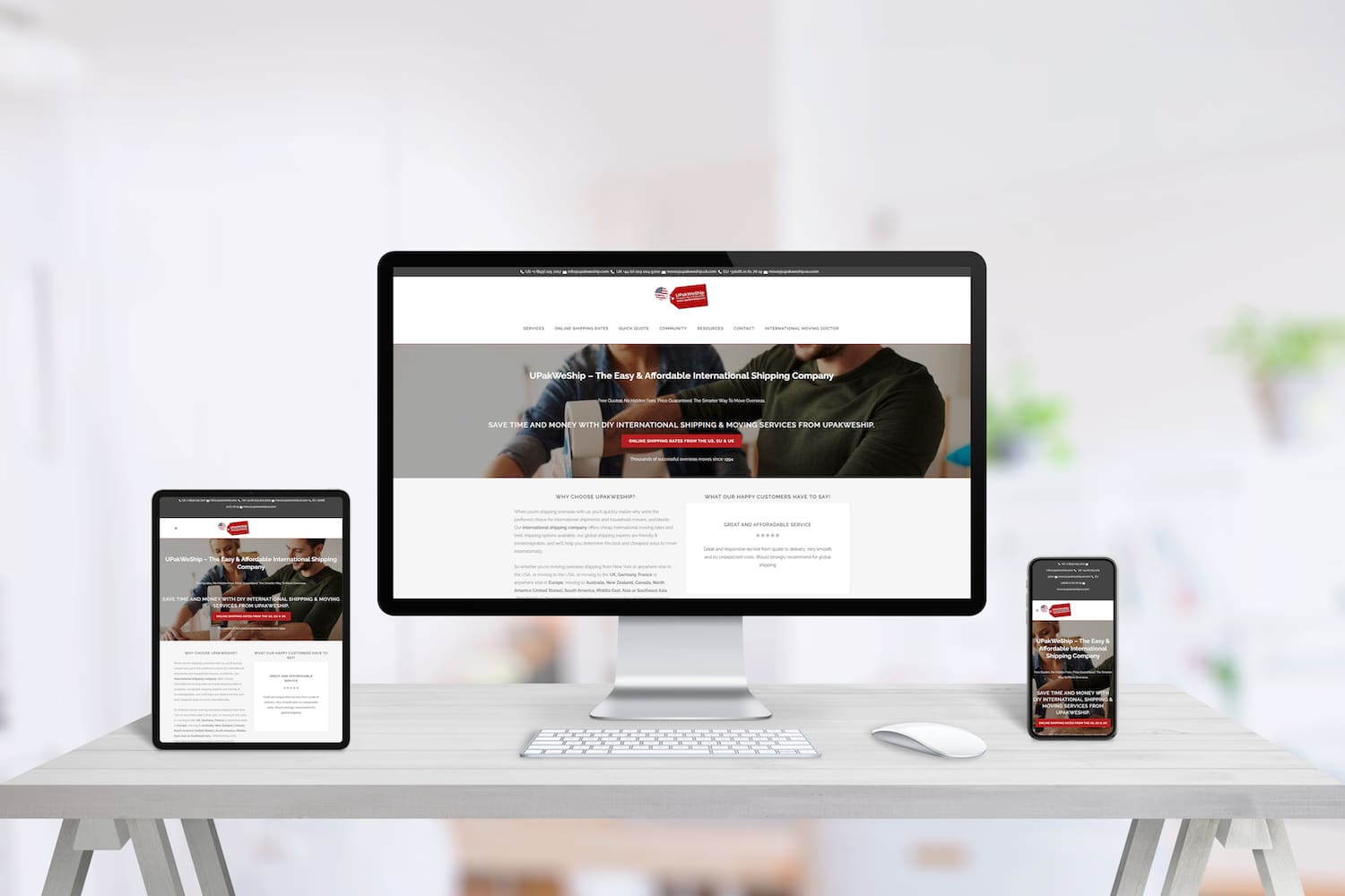 Website Design - Project, UPakWeShip